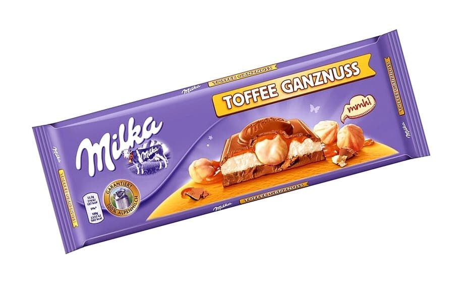 Шоколад Милка Тоффи с орехами, 300гр - купить Milka Toffee Ganznuss по ...