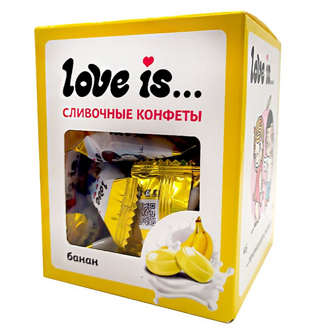 LOVE IS сливочные жевательные конфеты со вкусом банана 85г